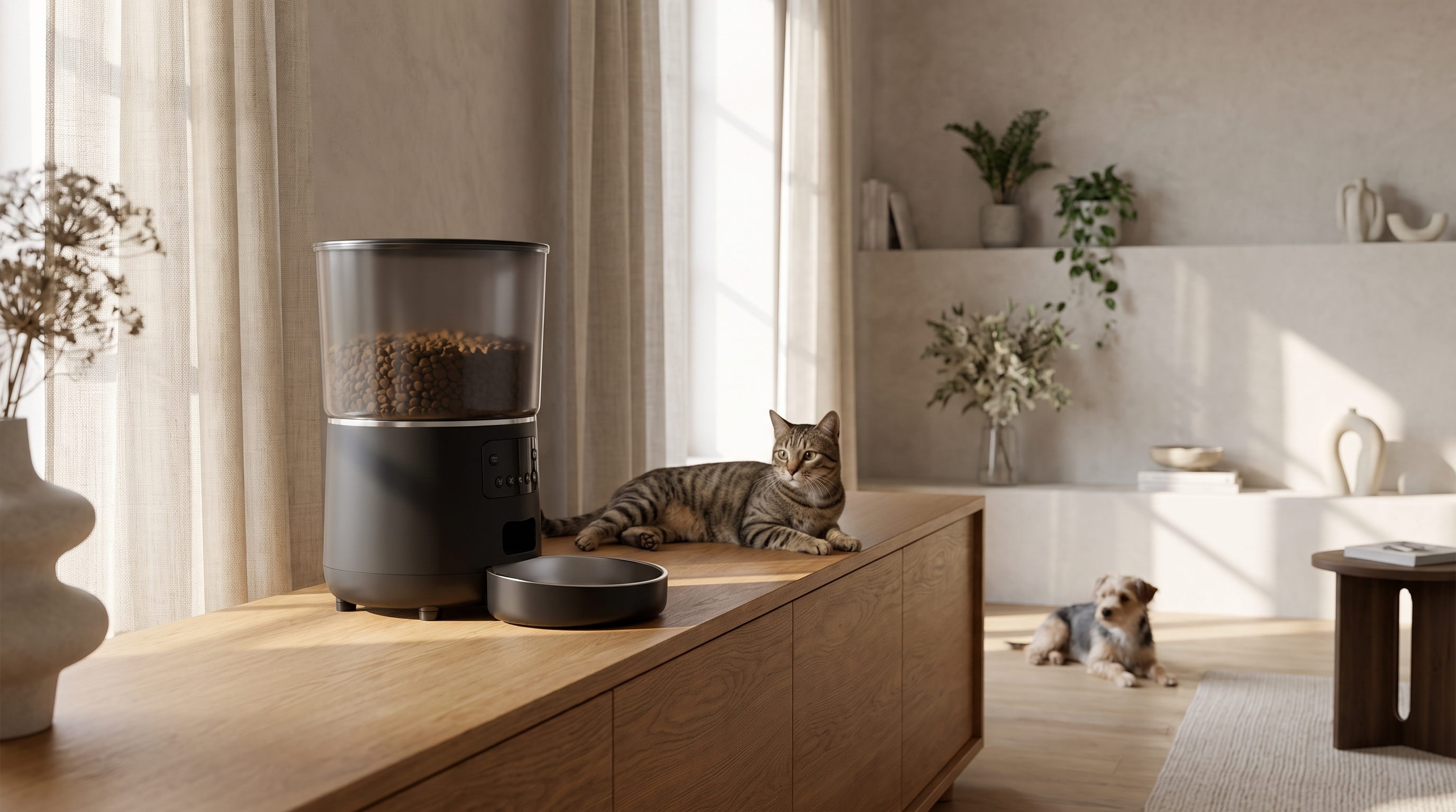 Chat près du distributeur Maison Orynéa