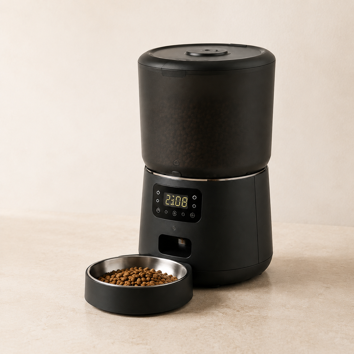 Distributeur automatique Sérénité noir obsidienne avec gamelle en acier